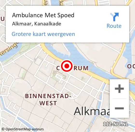 Locatie op kaart van de 112 melding: Ambulance Met Spoed Naar Spankeren, Kanaalkade op 28 september 2024 04:30