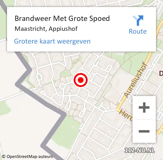 Locatie op kaart van de 112 melding: Brandweer Met Grote Spoed Naar Maastricht, Appiushof op 28 september 2024 04:33