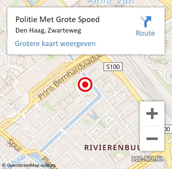 Locatie op kaart van de 112 melding: Politie Met Grote Spoed Naar Den Haag, Zwarteweg op 28 september 2024 04:34