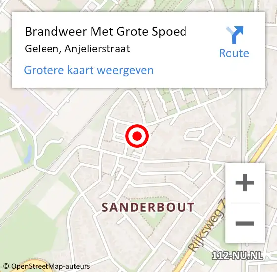 Locatie op kaart van de 112 melding: Brandweer Met Grote Spoed Naar Geleen, Anjelierstraat op 28 september 2024 05:37