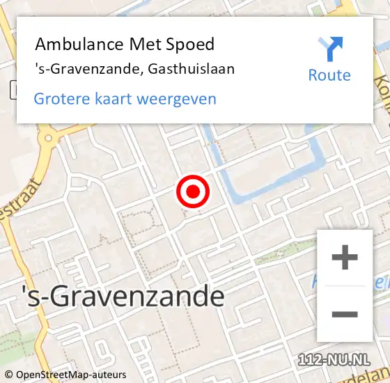 Locatie op kaart van de 112 melding: Ambulance Met Spoed Naar 's-Gravenzande, Gasthuislaan op 28 september 2024 06:35