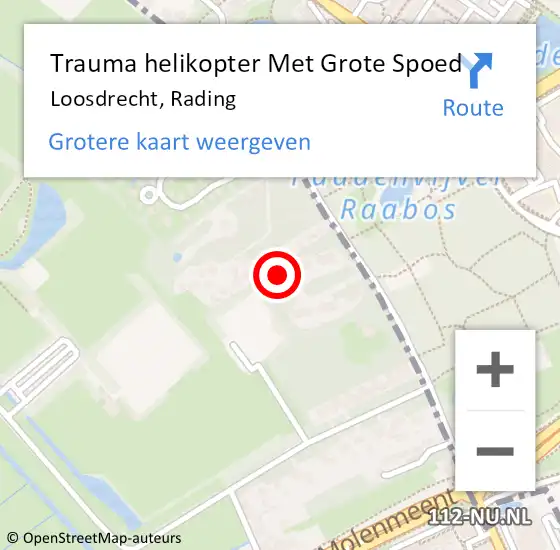 Locatie op kaart van de 112 melding: Trauma helikopter Met Grote Spoed Naar Loosdrecht, Rading op 28 september 2024 06:57