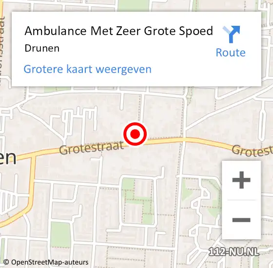 Locatie op kaart van de 112 melding: Ambulance Met Zeer Grote Spoed Naar Drunen op 28 september 2024 08:30