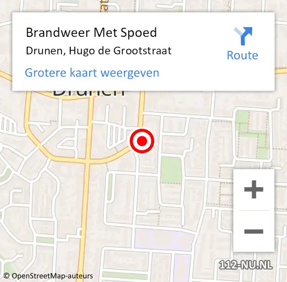 Locatie op kaart van de 112 melding: Brandweer Met Spoed Naar Drunen, Hugo de Grootstraat op 28 september 2024 08:35