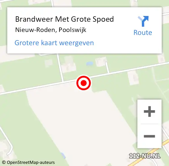 Locatie op kaart van de 112 melding: Brandweer Met Grote Spoed Naar Nieuw-Roden, Poolswijk op 28 september 2024 08:53