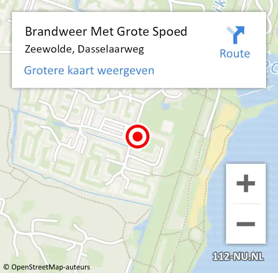 Locatie op kaart van de 112 melding: Brandweer Met Grote Spoed Naar Zeewolde, Dasselaarweg op 28 september 2024 09:19