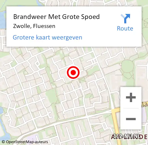 Locatie op kaart van de 112 melding: Brandweer Met Grote Spoed Naar Zwolle, Fluessen op 28 september 2024 09:37