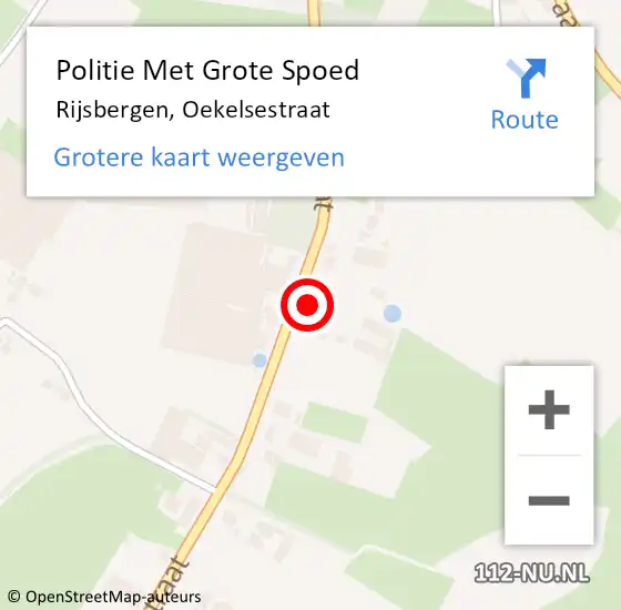 Locatie op kaart van de 112 melding: Politie Met Grote Spoed Naar Rijsbergen, Oekelsestraat op 28 september 2024 09:49