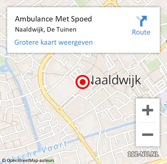 Locatie op kaart van de 112 melding: Ambulance Met Spoed Naar Naaldwijk, De Tuinen op 28 september 2024 10:39