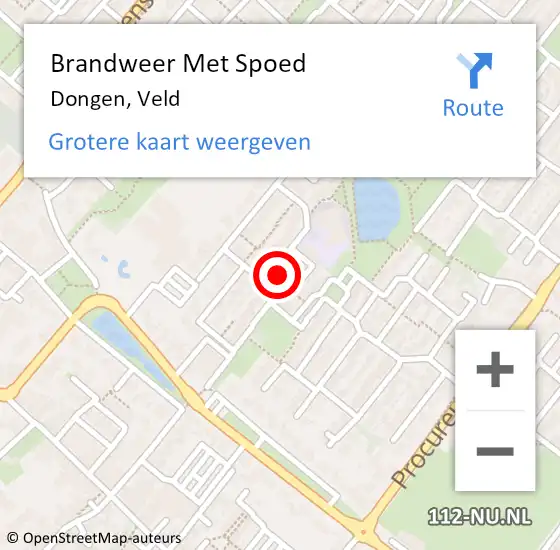 Locatie op kaart van de 112 melding: Brandweer Met Spoed Naar Dongen, Veld op 28 september 2024 11:01