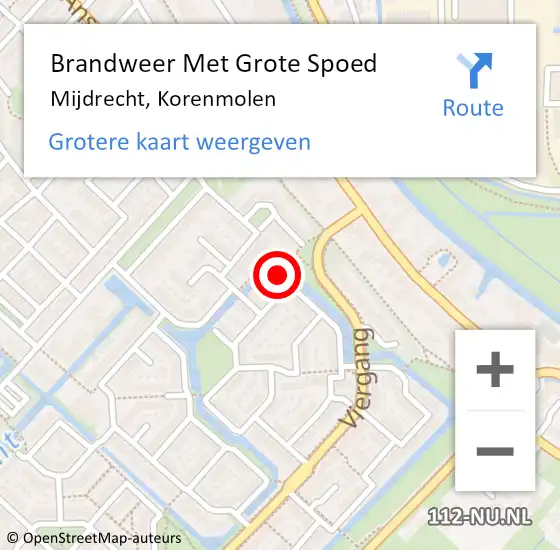 Locatie op kaart van de 112 melding: Brandweer Met Grote Spoed Naar Mijdrecht, Korenmolen op 28 september 2024 11:04