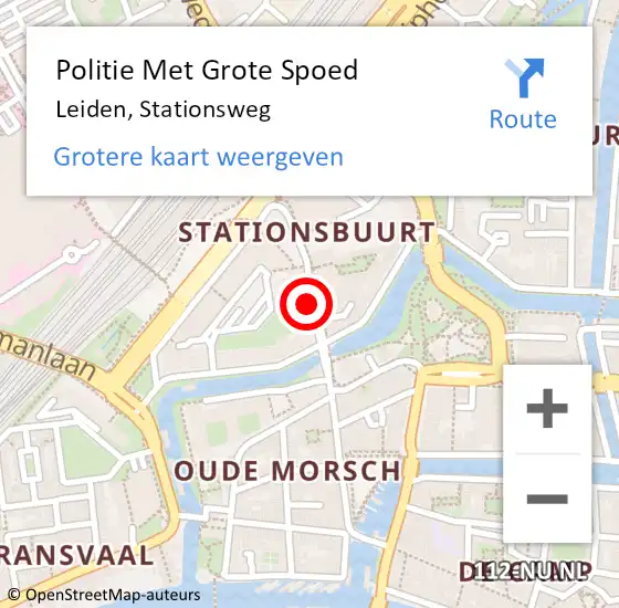 Locatie op kaart van de 112 melding: Politie Met Grote Spoed Naar Leiden, Stationsweg op 28 september 2024 11:17