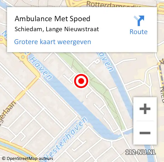 Locatie op kaart van de 112 melding: Ambulance Met Spoed Naar Schiedam, Lange Nieuwstraat op 28 september 2024 11:33