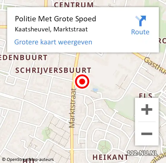 Locatie op kaart van de 112 melding: Politie Met Grote Spoed Naar Kaatsheuvel, Marktstraat op 28 september 2024 11:38