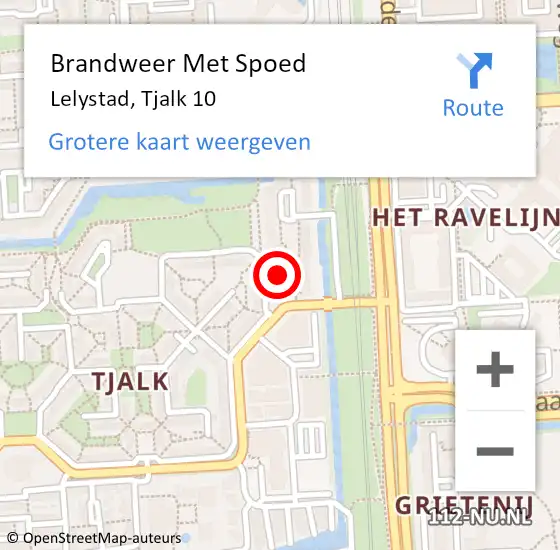 Locatie op kaart van de 112 melding: Brandweer Met Spoed Naar Lelystad, Tjalk 10 op 28 september 2024 11:49