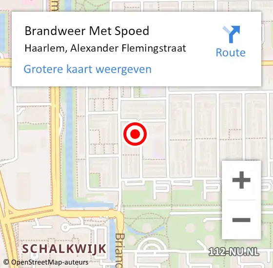 Locatie op kaart van de 112 melding: Brandweer Met Spoed Naar Haarlem, Alexander Flemingstraat op 28 september 2024 11:54