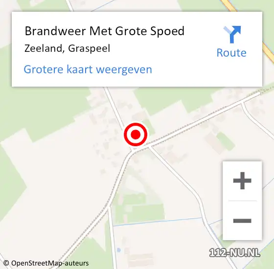 Locatie op kaart van de 112 melding: Brandweer Met Grote Spoed Naar Zeeland, Graspeel op 28 september 2024 11:59