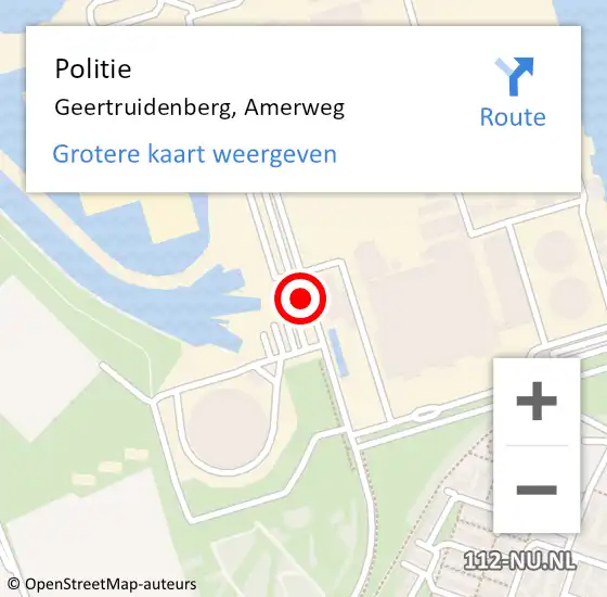 Locatie op kaart van de 112 melding: Politie Geertruidenberg, Amerweg op 28 september 2024 12:03