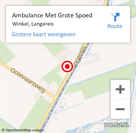 Locatie op kaart van de 112 melding: Ambulance Met Grote Spoed Naar Winkel, Langereis op 28 september 2024 12:26