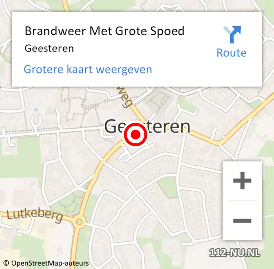 Locatie op kaart van de 112 melding: Brandweer Met Grote Spoed Naar Geesteren op 28 september 2024 12:26