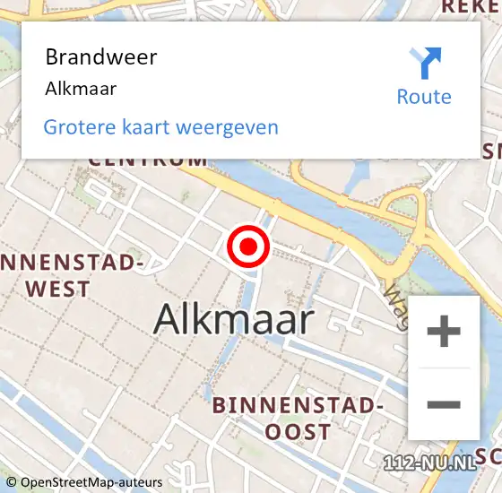 Locatie op kaart van de 112 melding: Brandweer Alkmaar op 28 september 2024 12:39