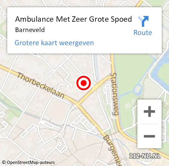 Locatie op kaart van de 112 melding: Ambulance Met Zeer Grote Spoed Naar Barneveld op 28 september 2024 14:32