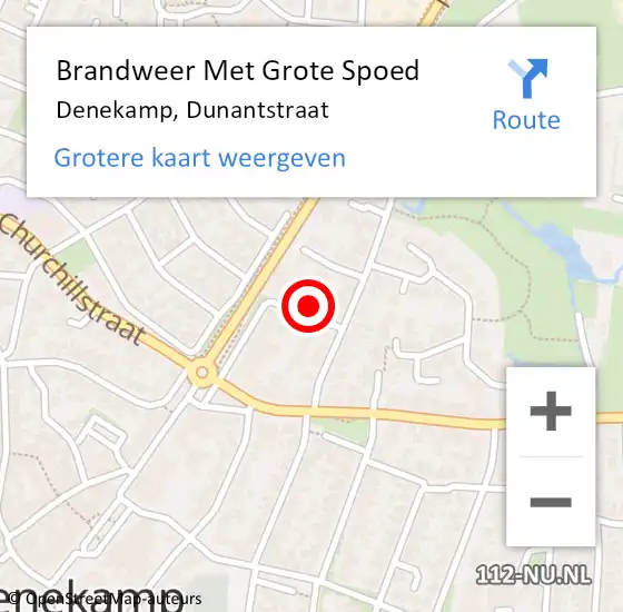 Locatie op kaart van de 112 melding: Brandweer Met Grote Spoed Naar Denekamp, Dunantstraat op 28 september 2024 15:00