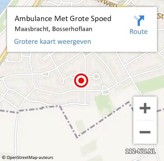 Locatie op kaart van de 112 melding: Ambulance Met Grote Spoed Naar Maasbracht, Bosserhoflaan op 28 september 2024 15:04