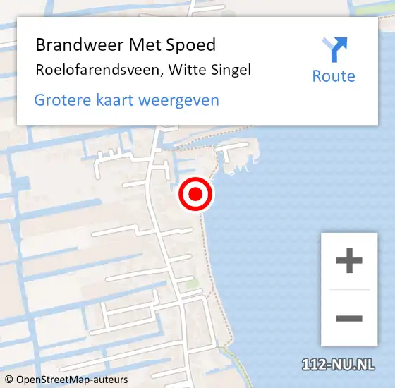 Locatie op kaart van de 112 melding: Brandweer Met Spoed Naar Roelofarendsveen, Witte Singel op 28 september 2024 15:12