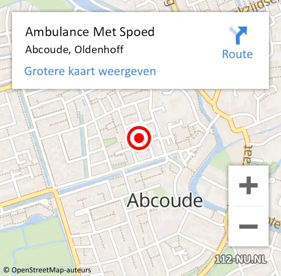 Locatie op kaart van de 112 melding: Ambulance Met Spoed Naar Abcoude, Oldenhoff op 28 september 2024 15:40