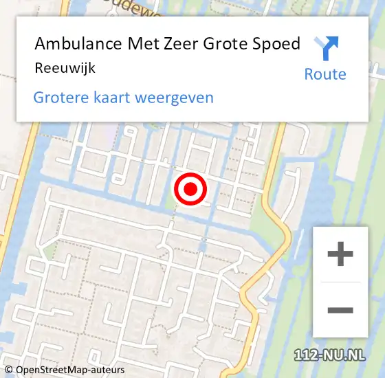 Locatie op kaart van de 112 melding: Ambulance Met Zeer Grote Spoed Naar Reeuwijk op 28 september 2024 15:55