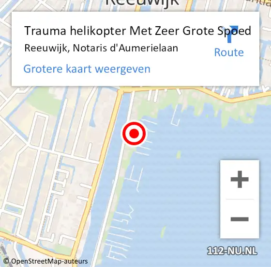 Locatie op kaart van de 112 melding: Trauma helikopter Met Zeer Grote Spoed Naar Reeuwijk, Notaris d'Aumerielaan op 28 september 2024 16:10