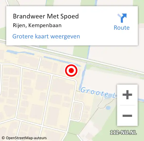 Locatie op kaart van de 112 melding: Brandweer Met Spoed Naar Rijen, Kempenbaan op 28 september 2024 16:54