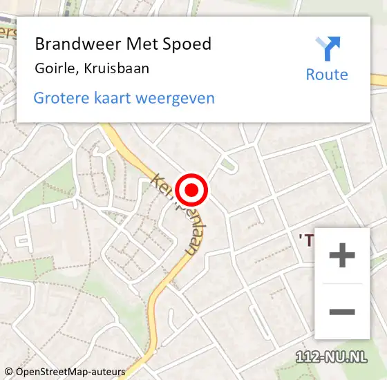 Locatie op kaart van de 112 melding: Brandweer Met Spoed Naar Goirle, Kruisbaan op 28 september 2024 18:24