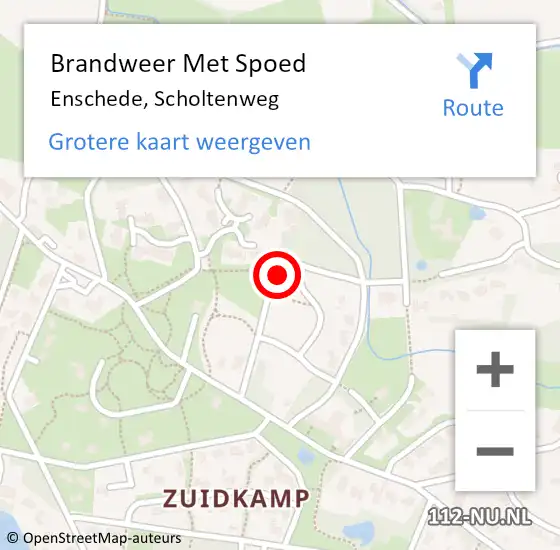 Locatie op kaart van de 112 melding: Brandweer Met Spoed Naar Enschede, Scholtenweg op 28 september 2024 18:34