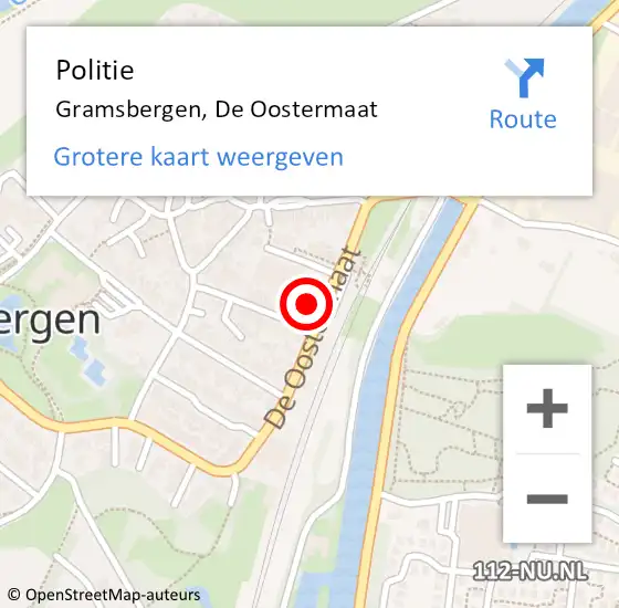 Locatie op kaart van de 112 melding: Politie Gramsbergen, De Oostermaat op 28 september 2024 19:51