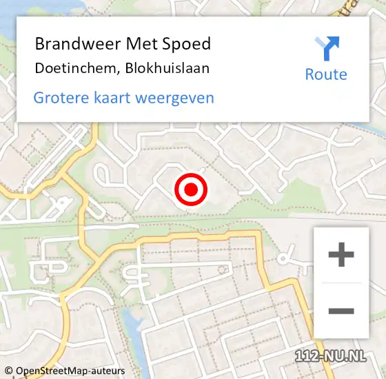 Locatie op kaart van de 112 melding: Brandweer Met Spoed Naar Doetinchem, Blokhuislaan op 28 september 2024 20:00