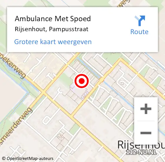 Locatie op kaart van de 112 melding: Ambulance Met Spoed Naar Rijsenhout, Pampusstraat op 28 september 2024 20:00