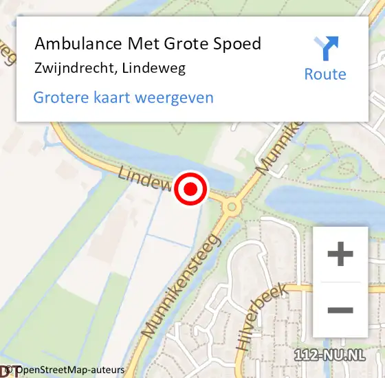 Locatie op kaart van de 112 melding: Ambulance Met Grote Spoed Naar Zwijndrecht, Lindeweg op 28 september 2024 20:24