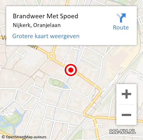 Locatie op kaart van de 112 melding: Brandweer Met Spoed Naar Nijkerk, Oranjelaan op 28 september 2024 20:45