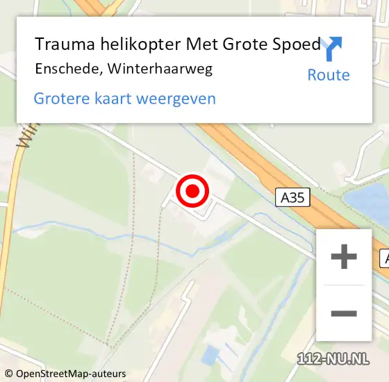 Locatie op kaart van de 112 melding: Trauma helikopter Met Grote Spoed Naar Enschede, Winterhaarweg op 28 september 2024 22:47