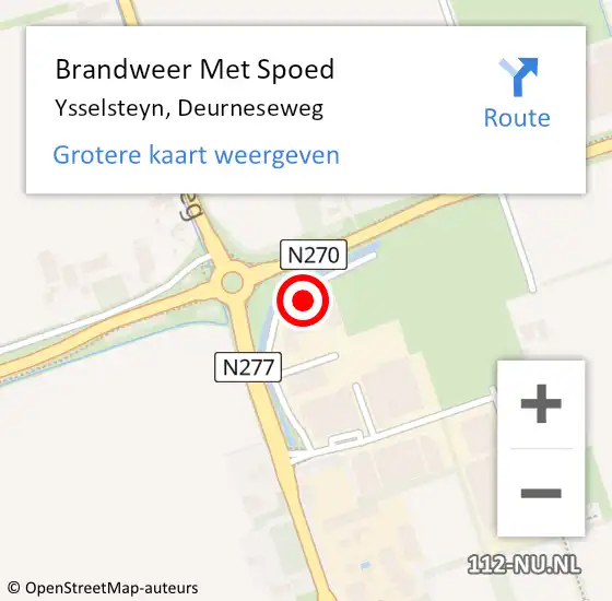 Locatie op kaart van de 112 melding: Brandweer Met Spoed Naar Ysselsteyn, Deurneseweg op 28 september 2024 22:58