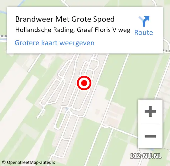 Locatie op kaart van de 112 melding: Brandweer Met Grote Spoed Naar Hollandsche Rading, Graaf Floris V weg op 28 september 2024 23:05