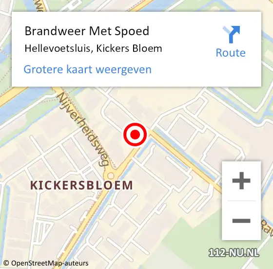 Locatie op kaart van de 112 melding: Brandweer Met Spoed Naar Hellevoetsluis, Kickers Bloem op 29 september 2024 01:14