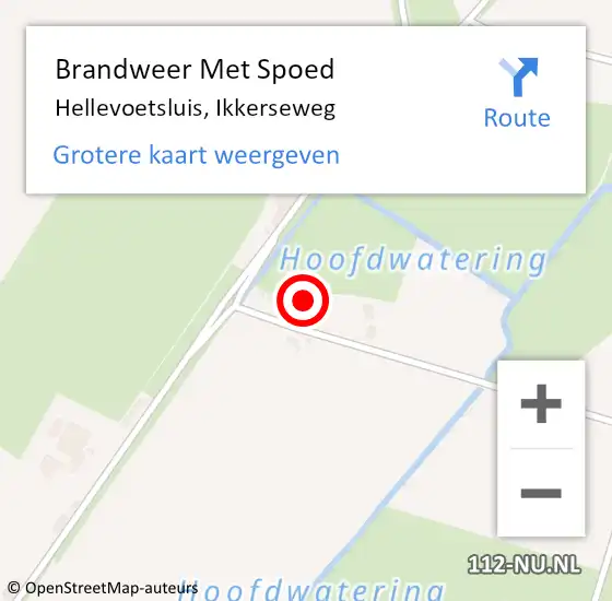 Locatie op kaart van de 112 melding: Brandweer Met Spoed Naar Hellevoetsluis, Ikkerseweg op 29 september 2024 01:56