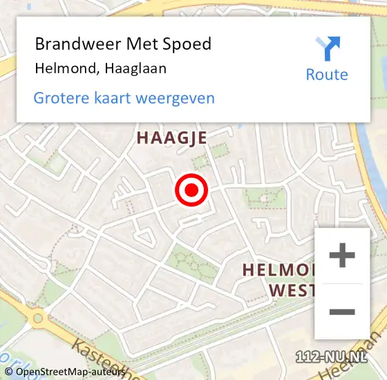 Locatie op kaart van de 112 melding: Brandweer Met Spoed Naar Helmond, Haaglaan op 29 september 2024 02:04