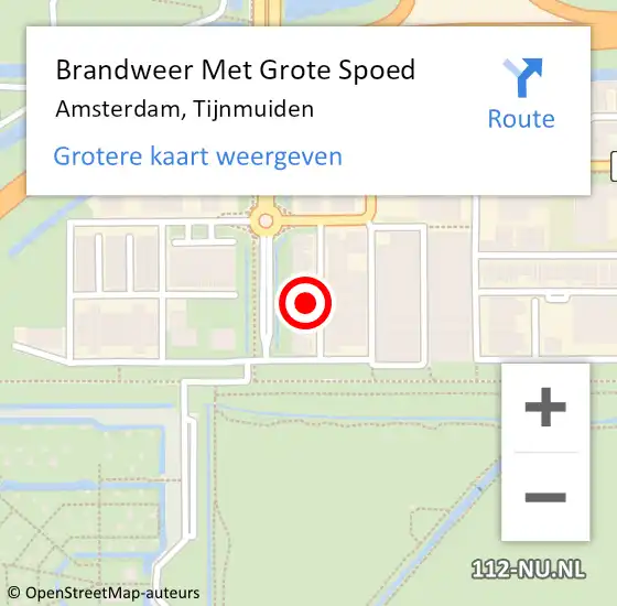 Locatie op kaart van de 112 melding: Brandweer Met Grote Spoed Naar Amsterdam, Tijnmuiden op 29 september 2024 02:43