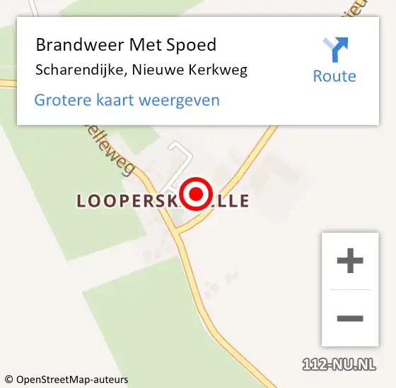 Locatie op kaart van de 112 melding: Brandweer Met Spoed Naar Scharendijke, Nieuwe Kerkweg op 29 september 2024 03:30