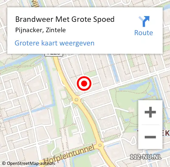 Locatie op kaart van de 112 melding: Brandweer Met Grote Spoed Naar Pijnacker, Zintele op 29 september 2024 04:46