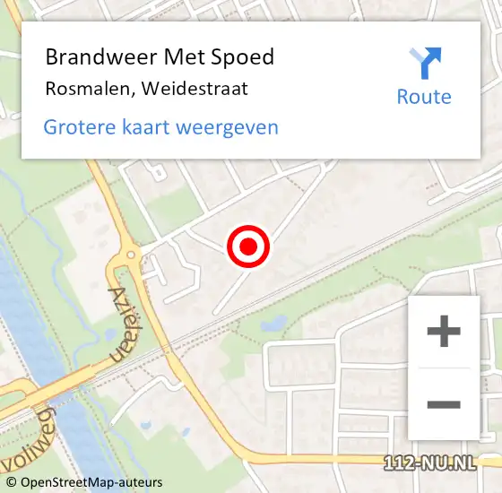 Locatie op kaart van de 112 melding: Brandweer Met Spoed Naar Rosmalen, Weidestraat op 29 september 2024 06:23